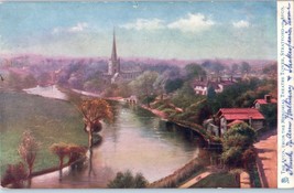 The Avon from the Memorial Theatre Tower Stratford on Avon England Postcard - £5.84 GBP