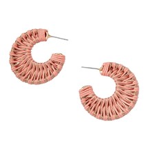 Macrame Hoop Earrings - Hand Wrapped Crescent - $142.87