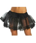 Teardrop Lace Petticoat Tutu Layered Tier Costume Dance Dress Up Black R... - £10.16 GBP