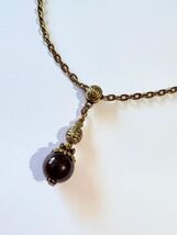 black porcelain bronze necklace Boho ceramic black pearl necklace black ... - $49.29 CAD