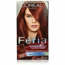 L&#39;Oreal Feria Power Reds Hair Color, R57 Intense Medium Auburn/Cherry Cr... - £19.42 GBP