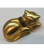 RARE Judith Jack Brushed Goldtone, Silver and Marcasite Cat Pin - £47.96 GBP