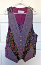 Howard Wolf Purple Patchwork Vest with Paisley Accents Size 10 - $29.10
