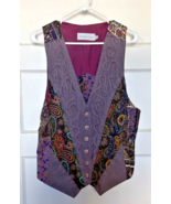 Howard Wolf Purple Patchwork Vest with Paisley Accents Size 10 - €24,96 EUR
