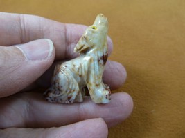 Y-COY-25) little gray tan COYOTE wolf wild dog SOAPSTONE stone PERU FIGU... - $8.99