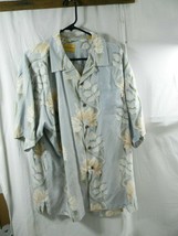 Men&#39;s Tommy Bahama Shirt Hawaiian Floral Short Sleeve Blue XL - £11.00 GBP