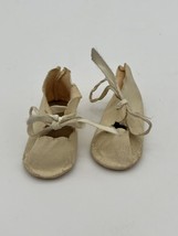 Vintage Pair of Tiny White Baby Shoes - $11.30