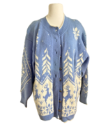 Vtg Eagles Eye Wool Angora Knit Cardigan Sweater Holiday Winter Xmas Fai... - $846.75 MXN