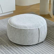 Stuffed Pouf Ottoman, 21X10 Inches Chenille Ottoman with Inflatable PVC - $52.46