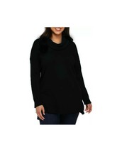 New Directions Women&#39;s Hi Low Cowl Neck Sweater Sz Medium Black - £21.74 GBP