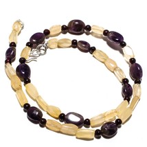 Amethyst Sage Natural Gemstone Beads Jewelry Necklace 17&quot; 106 Ct. KB-550 - £8.67 GBP