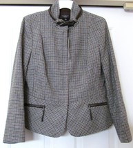 Talbots Petites Jacket Coat Wool Blend W/ Faux Leather Trim Zip Front 14P Nwt - £36.01 GBP