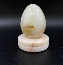 Vintage Marble Onyx Stone Banded Egg &amp; Round Base - £15.78 GBP