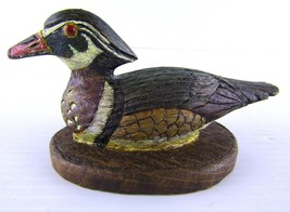 5&quot; Wood Duck on Base, Hand Carved by Artist D.P. (Dave Peterson) March 2004 - £16.16 GBP