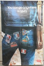 Levi&#39;s Vintage 1980&#39;s Promotional Poster Jeans 29*19 Inch You Can Go Anywhere  - £38.95 GBP