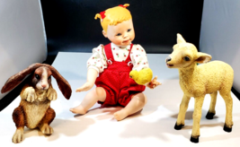 Ashton-Drake Galleries Porcelain Doll "Maddi" from the Petting Zoo Sheep/Bunny - $49.49