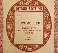 Burgmuller 25 Progressive Studies 1910 Piano Instruction Book 1st Editio... - $378.90 MXN