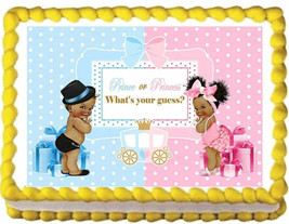 Gender Reveal Prince or Princess Edible Cake Topper Party Edible Cake Im... - $12.22+