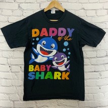 Daddy of the Baby Shark T-Shirt Mens Sz M Med Black 100% Cotton  - £9.32 GBP
