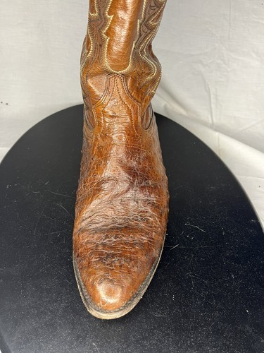 Dan Post Ostrich Leather Boots Cowboy Western Men’s 10.5 D Brown DP 5162 Item image 4