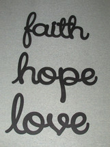 Faith, Hope and Love Wood Wall Words Signs Art Home Decor - £23.49 GBP