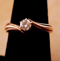 Vintage Stuller 14k yellow gold Engagement ring - genuine diamond - size... - £459.62 GBP