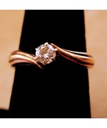 Vintage Stuller 14k yellow gold Engagement ring - genuine diamond - size... - £459.62 GBP