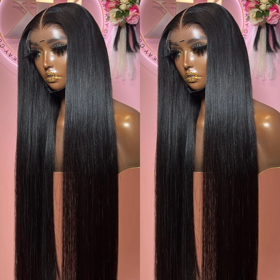 Traight human hair wig transparent 40 42 44inch straight lace front wigs brazilian 13x6 thumb200