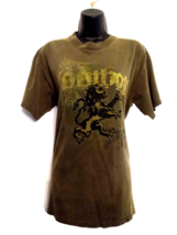 EXIT 26 Khaki Army Green T Shirt size Med Y2K VTG Griffin Lion Crest Foo... - $19.75