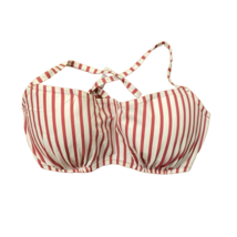Shade &amp; Shore Red White Striped Bikini Swimsuit Top Womens 34D Beach Vac... - £10.35 GBP
