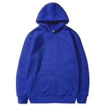 Fashion Men&#39;s Casual Hoodies Pullovers Sweatshirts Top Solid Color Blue - £13.56 GBP