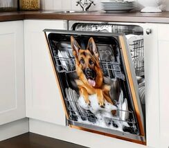 German Shepherd Dishwasher Magnet Cover 23"X25.59 2D Flat image 2