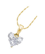 14k Yellow Gold Princess Diamond Heart Love Fashion Pendant 1/2 Ctw - £801.83 GBP