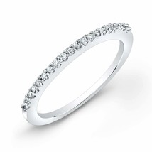 14K White Gold Plated Simulated Diamond Eternity Band Stackable Ring X mas Gifts - £45.97 GBP