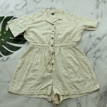 Universal Thread Womens Linen Blend Romper Size L Cream Rope Belt Light - €21,17 EUR