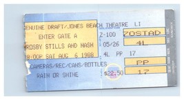 Crosby Stills Nash CSN Ticket Stub August 6 1988 New York City - $24.74
