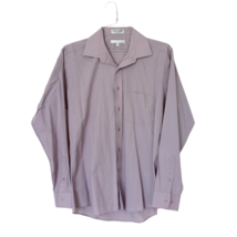 Vintage Gino Fabrini Mens Fitted Shirt Long Sleeve Size 16 34/35 Lilac L... - £12.29 GBP