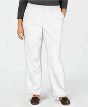 Karen Scott Plus Size Mid Rise Classic Pull On Pants White Size 1X New W... - £12.64 GBP
