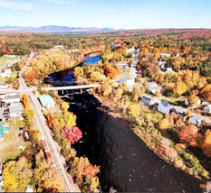 C2020s Maine Postcard Unposted Brownville In Fall Autumn River Bridge 2 ... - $19.99