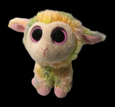 TY Beanie Boos Blossom Lamb Pastel Tie Dye Solid Pink Eyes Plush Stuffed... - £11.69 GBP