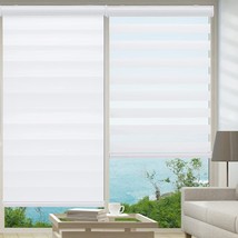 Pumkust Cordless Zebra Blinds for Windows (36&quot; W×72&quot; H,White) Day and Night - £37.21 GBP