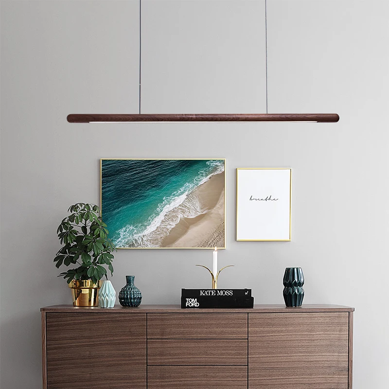 Nordic Solid Wood LED Pendant Lamp Bedroom Kitchen Light Hanging Circula... - £201.57 GBP+