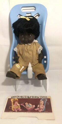 EG Dolly Golberger African American 3 in 1 Dolly in baby seat - With bottle 10" - $12.99