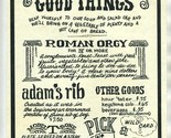 Magic Time Machine Proudly Offers You Good Things Menu 1970&#39;s - £24.95 GBP