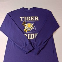 Jerzees Dri-Power TIGER PRIDE Men's Purple Cotton Blend T-Shirt Long Sleeve Sz M image 8