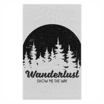 Personalized Rally Towel 11x18&quot; Wanderlust Circle Black White Nature Adv... - $17.51
