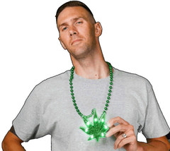 Pot Leaf Beaded Necklace, 18-Inch, Glowing Accent, Adjustable Chain - $640.28 MXN