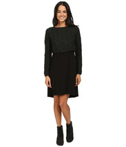 New Womens NWT PrAna Everly 2 Piece Detachable Tank Sweater Dress Black L Green  - £138.00 GBP