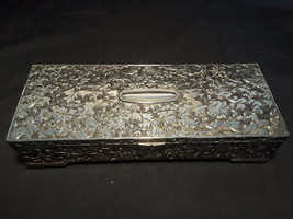 Vintage Decorative Silver Tone Godinger Jewelry Box With Mirror - £23.66 GBP