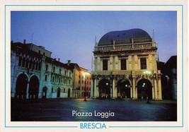 Brescia Postcard Piazza Lopggia Lombar Photo Jerry Magro - £9.73 GBP